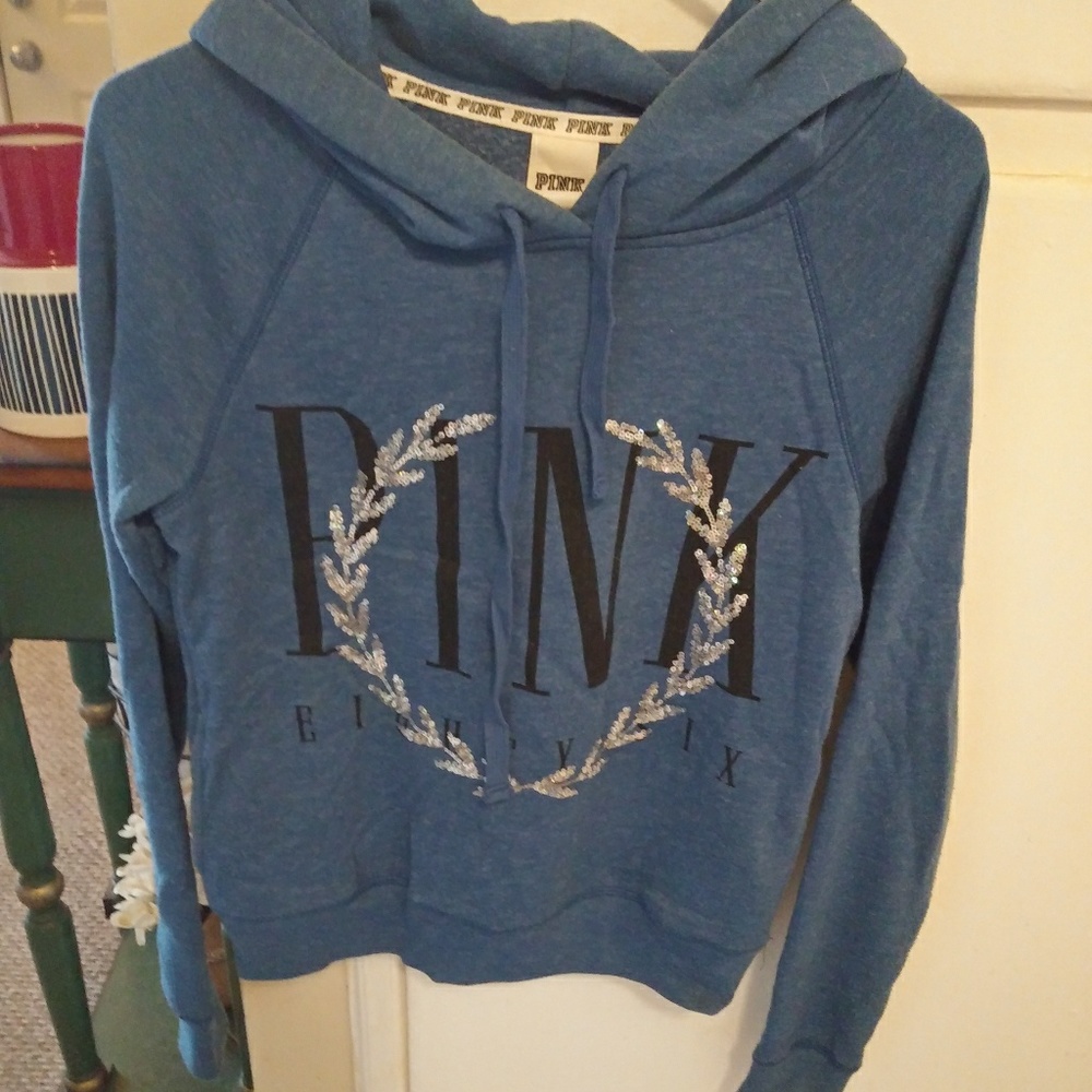 Victorias secret PINK sequin laurel leaf hoodie xs